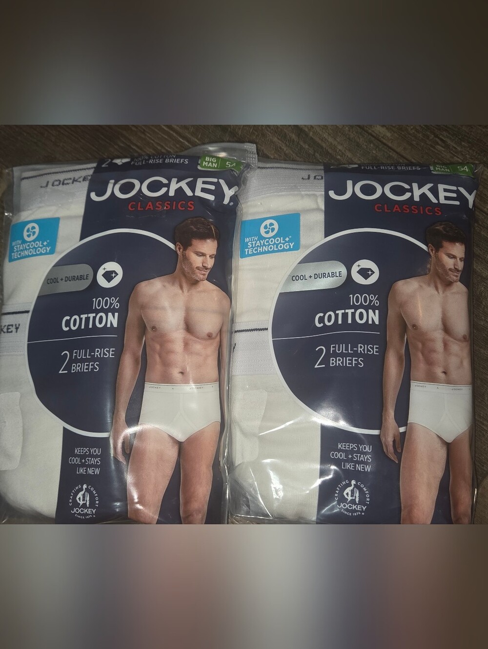 New Jockey Mens Full Rise Brief Underwear 4 Paors Big Man 54